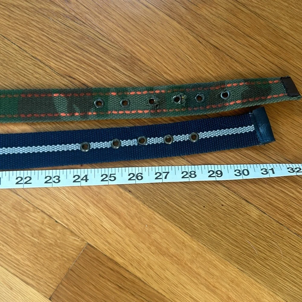 Lot (2) boys belts camo & navy blue